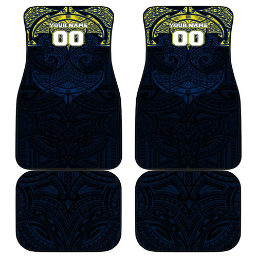 Personalized North Queensland Cowboys Car Mats Polynesian Tribal Pattern Style