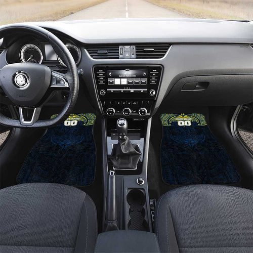 Personalized North Queensland Cowboys Car Mats Polynesian Tribal Pattern Style