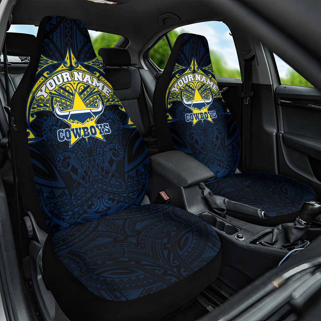 Personalized North Queensland Cowboys Car Seat Cover Polynesian Tribal Pattern Style