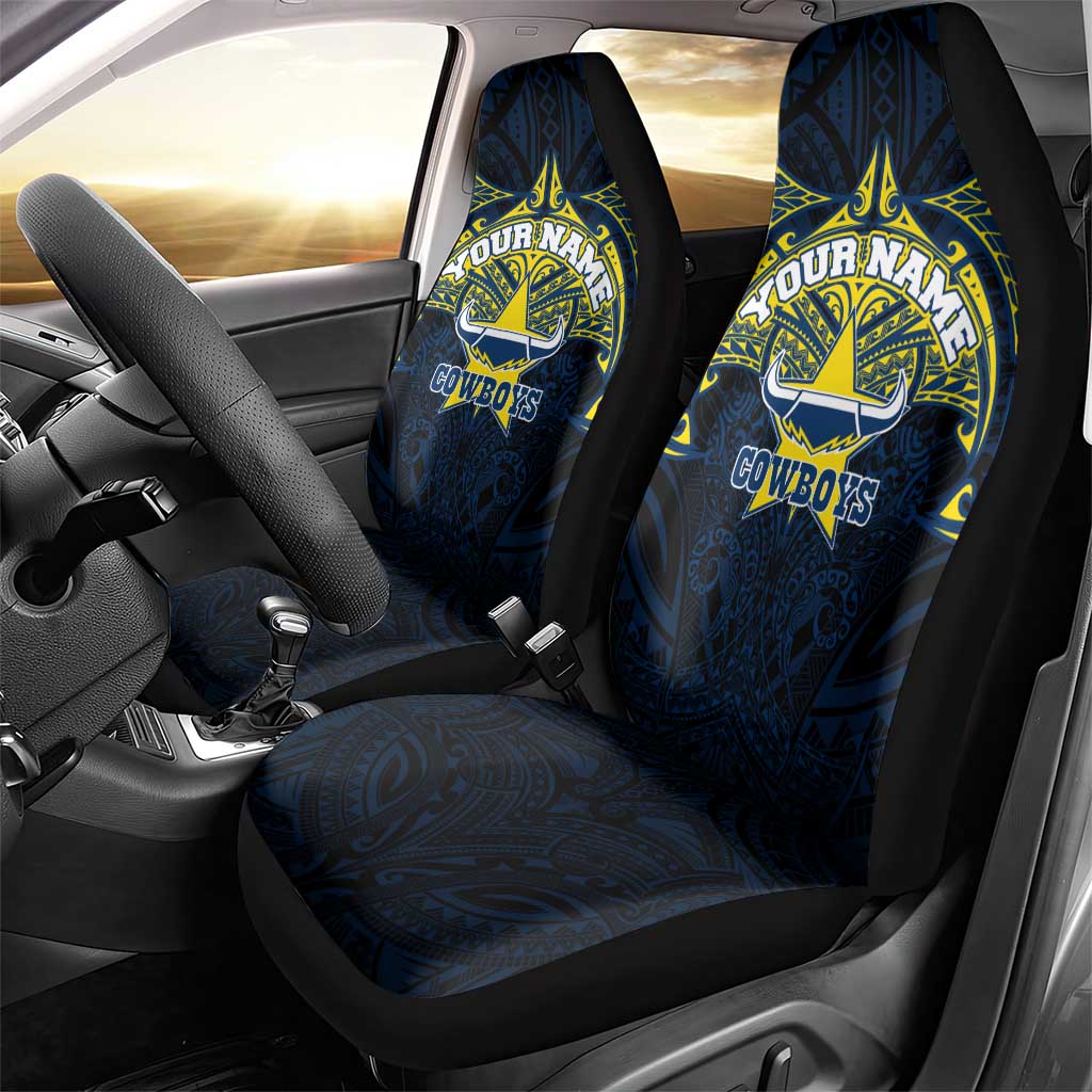 Personalized North Queensland Cowboys Car Seat Cover Polynesian Tribal Pattern Style