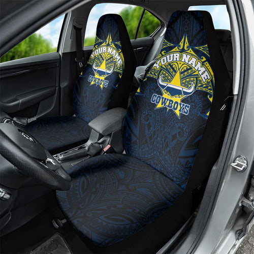 Personalized North Queensland Cowboys Car Seat Cover Polynesian Tribal Pattern Style
