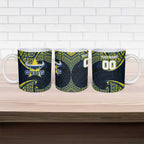 Personalized North Queensland Cowboys Ceramic Mug Polynesian Tribal Pattern Style