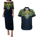 Personalized North Queensland Cowboys Couples Matching Puletasi and Hawaiian Shirt Polynesian Tribal Pattern Style