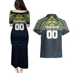 Personalized North Queensland Cowboys Couples Matching Puletasi and Hawaiian Shirt Polynesian Tribal Pattern Style