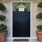 Personalized North Queensland Cowboys Door Cover Polynesian Tribal Pattern Style