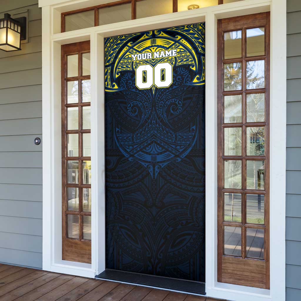 Personalized North Queensland Cowboys Door Cover Polynesian Tribal Pattern Style