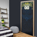Personalized North Queensland Cowboys Door Cover Polynesian Tribal Pattern Style