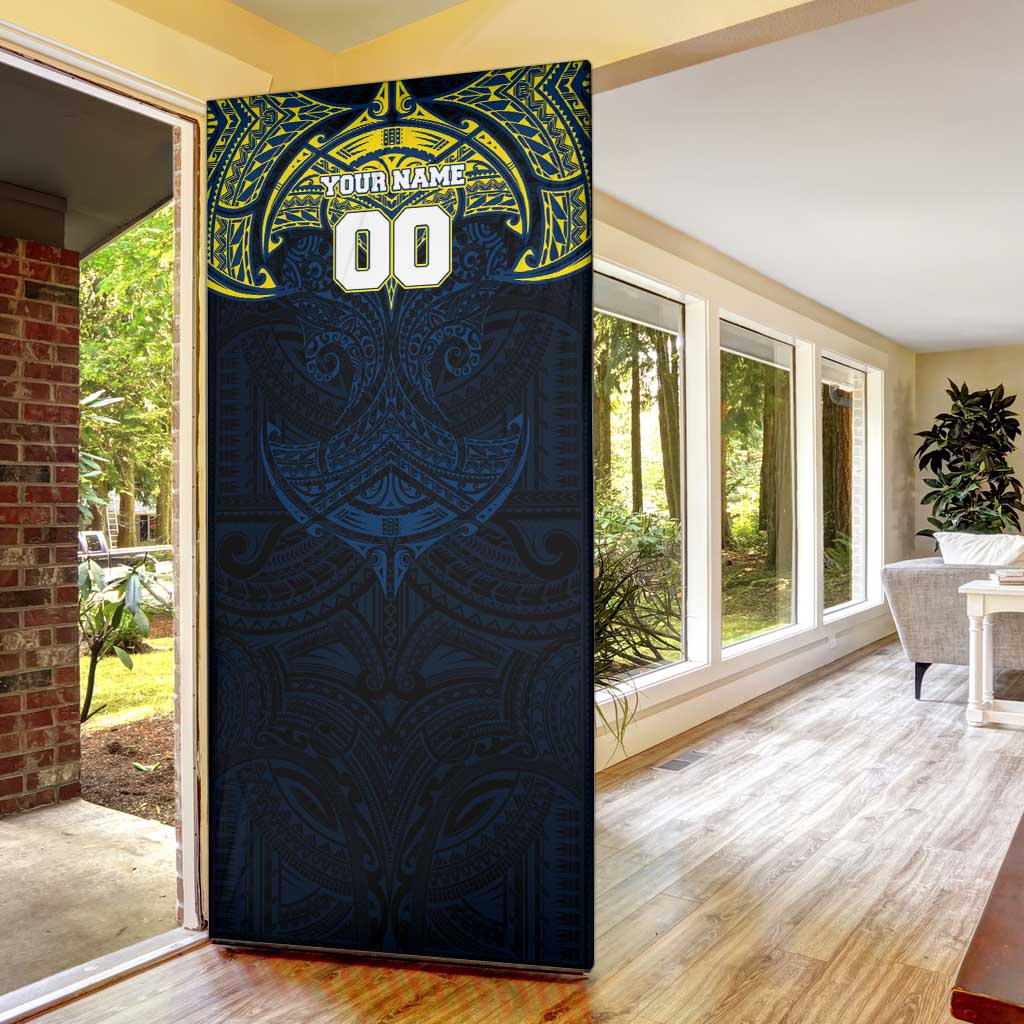 Personalized North Queensland Cowboys Door Cover Polynesian Tribal Pattern Style