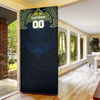 Personalized North Queensland Cowboys Door Cover Polynesian Tribal Pattern Style