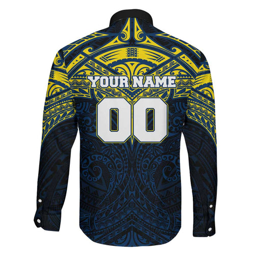 Personalized North Queensland Cowboys Family Matching Mermaid Dress and Hawaiian Shirt Polynesian Tribal Pattern Style