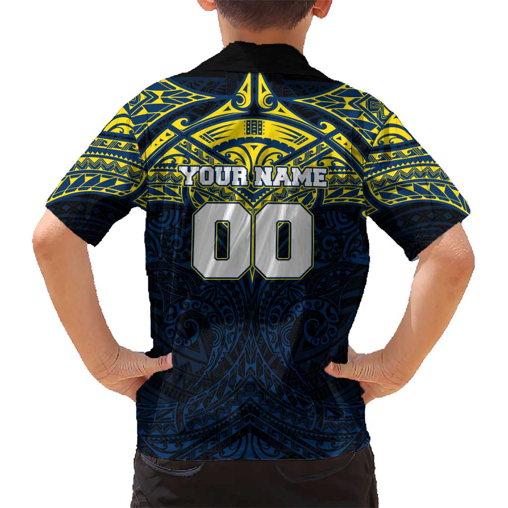 Personalized North Queensland Cowboys Family Matching Off Shoulder Short Dress and Hawaiian Shirt Polynesian Tribal Pattern Style