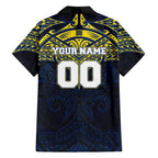 Personalized North Queensland Cowboys Family Matching Off Shoulder Short Dress and Hawaiian Shirt Polynesian Tribal Pattern Style