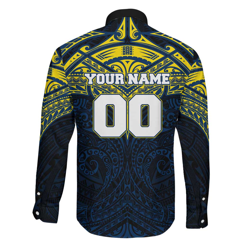 Personalized North Queensland Cowboys Family Matching Off Shoulder Short Dress and Hawaiian Shirt Polynesian Tribal Pattern Style