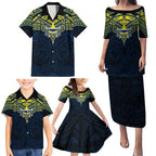 Personalized North Queensland Cowboys Family Matching Puletasi and Hawaiian Shirt Polynesian Tribal Pattern Style