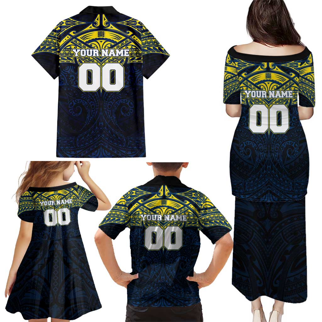 Personalized North Queensland Cowboys Family Matching Puletasi and Hawaiian Shirt Polynesian Tribal Pattern Style