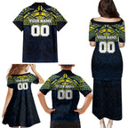Personalized North Queensland Cowboys Family Matching Puletasi and Hawaiian Shirt Polynesian Tribal Pattern Style