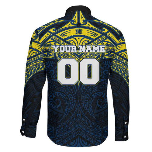 Personalized North Queensland Cowboys Family Matching Tank Maxi Dress and Hawaiian Shirt Polynesian Tribal Pattern Style
