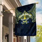 Personalized North Queensland Cowboys Garden Flag Polynesian Tribal Pattern Style