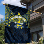 Personalized North Queensland Cowboys Garden Flag Polynesian Tribal Pattern Style