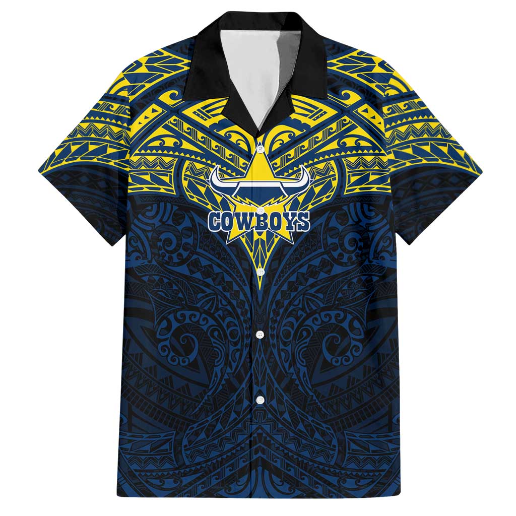 Personalized North Queensland Cowboys Hawaiian Shirt Polynesian Tribal Pattern Style
