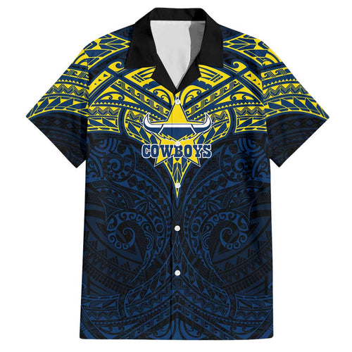 Personalized North Queensland Cowboys Hawaiian Shirt Polynesian Tribal Pattern Style
