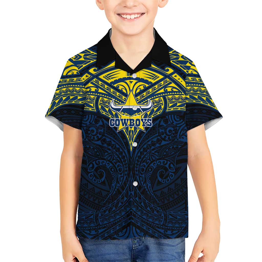 Personalized North Queensland Cowboys Hawaiian Shirt Polynesian Tribal Pattern Style
