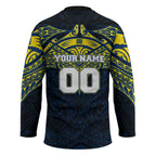 Personalized North Queensland Cowboys Hockey Jersey Polynesian Tribal Pattern Style