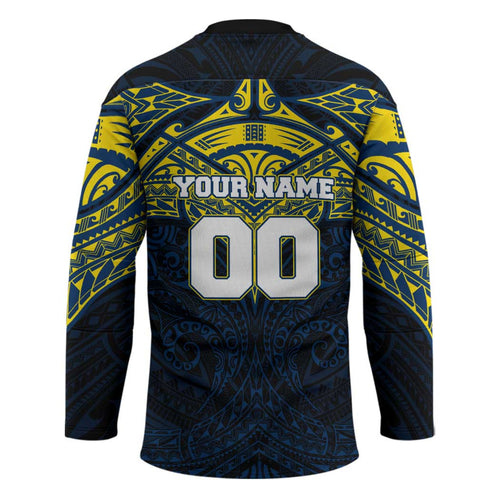 Personalized North Queensland Cowboys Hockey Jersey Polynesian Tribal Pattern Style