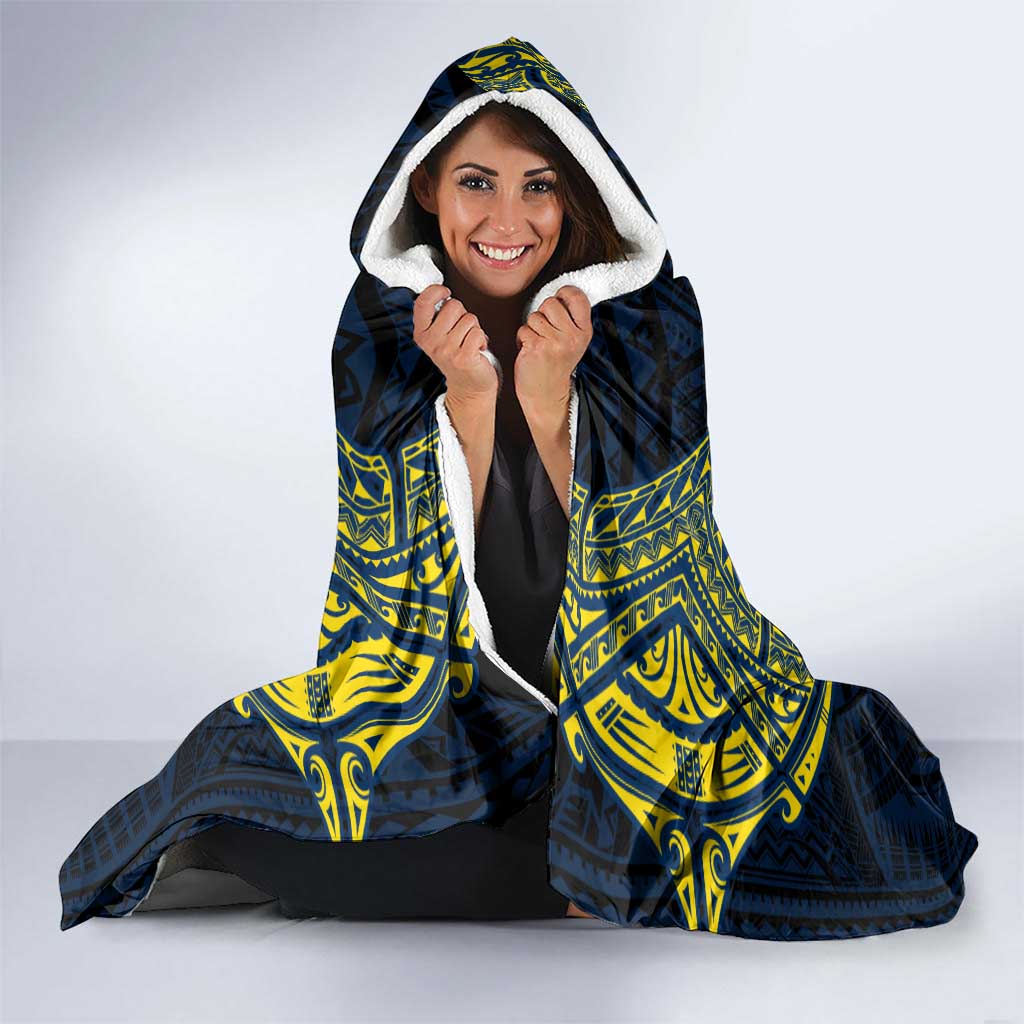 Personalized North Queensland Cowboys Hooded Blanket Polynesian Tribal Pattern Style