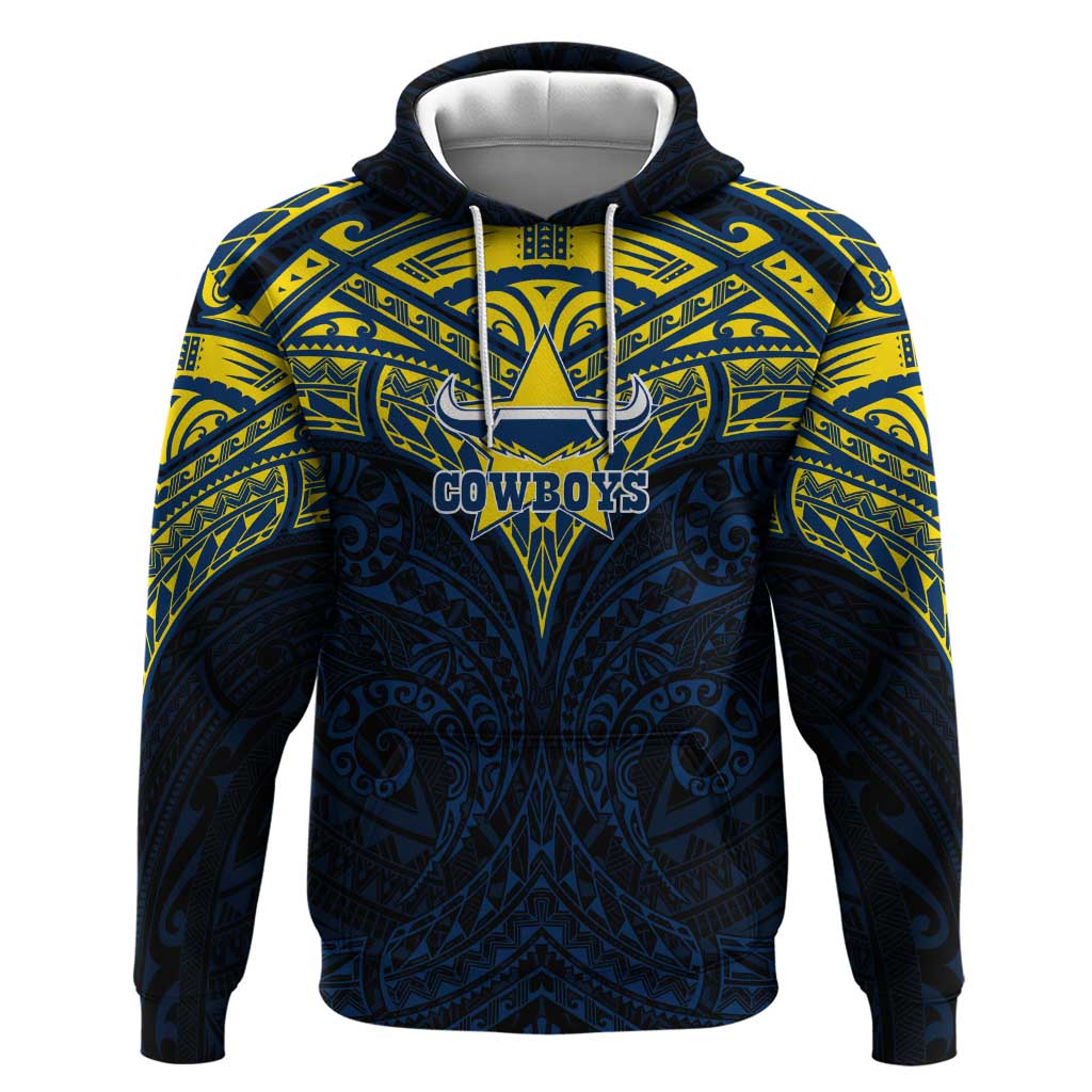 Personalized North Queensland Cowboys Hoodie Polynesian Tribal Pattern Style