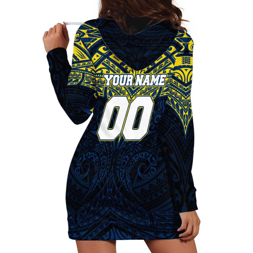Personalized North Queensland Cowboys Hoodie Dress Polynesian Tribal Pattern Style