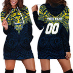 Personalized North Queensland Cowboys Hoodie Dress Polynesian Tribal Pattern Style