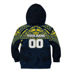 Personalized North Queensland Cowboys Kid Hoodie Polynesian Tribal Pattern Style