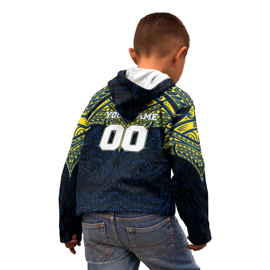 Personalized North Queensland Cowboys Kid Hoodie Polynesian Tribal Pattern Style