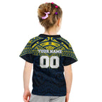 Personalized North Queensland Cowboys Kid T Shirt Polynesian Tribal Pattern Style