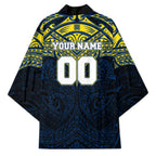 Personalized North Queensland Cowboys Kimono Polynesian Tribal Pattern Style