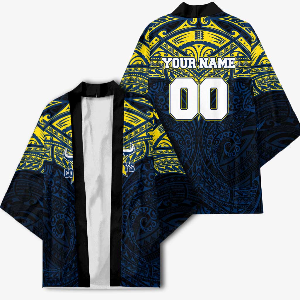 Personalized North Queensland Cowboys Kimono Polynesian Tribal Pattern Style