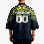 Personalized North Queensland Cowboys Kimono Polynesian Tribal Pattern Style