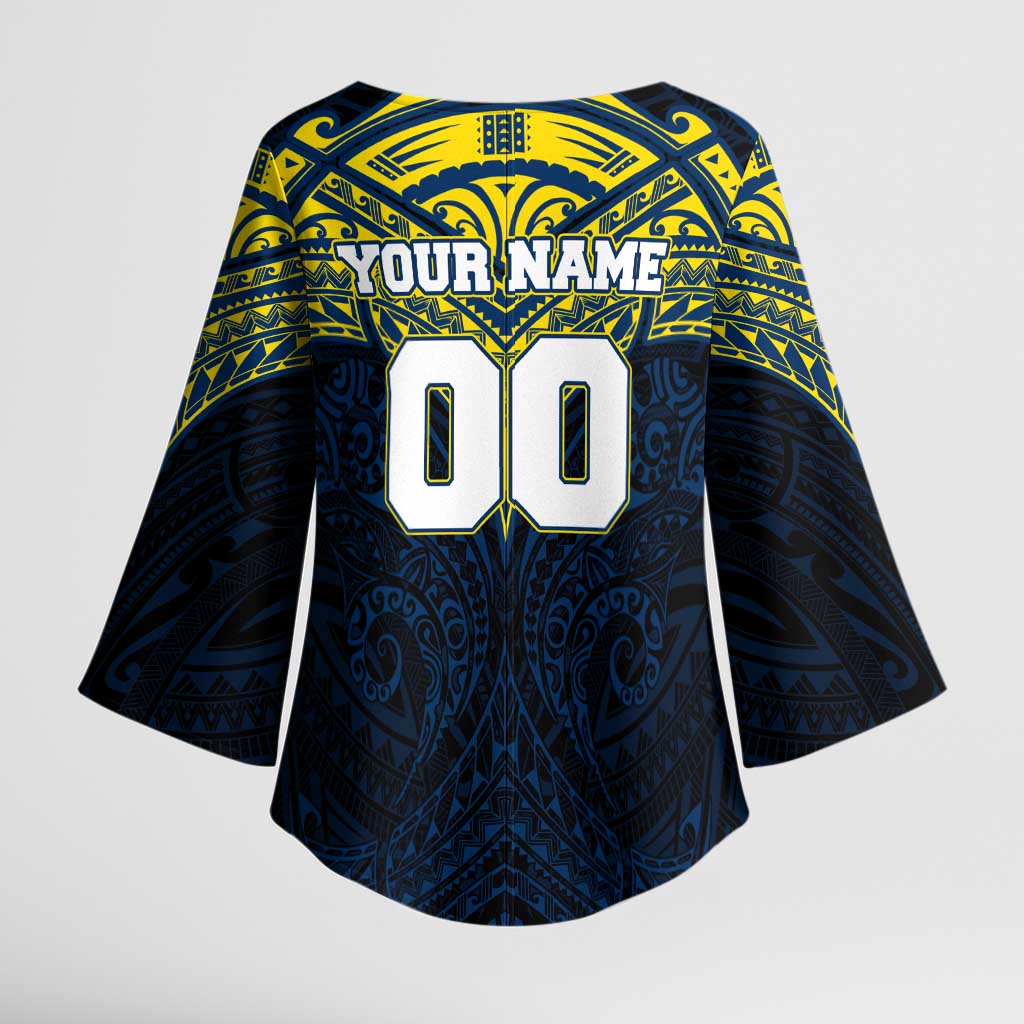 Personalized North Queensland Cowboys Kimono Sleeve Blouse Polynesian Tribal Pattern Style