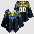Personalized North Queensland Cowboys Kimono Sleeve Blouse Polynesian Tribal Pattern Style