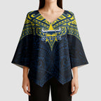 Personalized North Queensland Cowboys Kimono Sleeve Blouse Polynesian Tribal Pattern Style