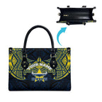 Personalized North Queensland Cowboys Leather Bag Polynesian Tribal Pattern Style