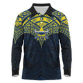 Personalized North Queensland Cowboys Long Sleeve Polo Shirt Polynesian Tribal Pattern Style