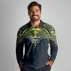Personalized North Queensland Cowboys Long Sleeve Polo Shirt Polynesian Tribal Pattern Style