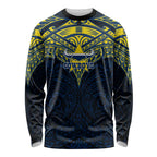 Personalized North Queensland Cowboys Long Sleeve Shirt Polynesian Tribal Pattern Style