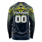Personalized North Queensland Cowboys Long Sleeve Shirt Polynesian Tribal Pattern Style