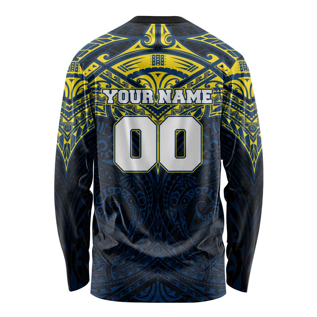 Personalized North Queensland Cowboys Long Sleeve Shirt Polynesian Tribal Pattern Style