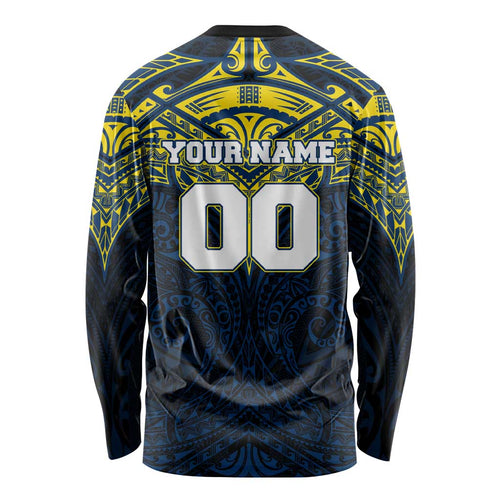 Personalized North Queensland Cowboys Long Sleeve Shirt Polynesian Tribal Pattern Style