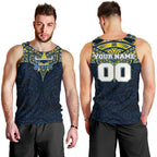 Personalized North Queensland Cowboys Men Tank Top Polynesian Tribal Pattern Style
