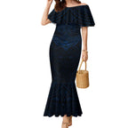 Personalized North Queensland Cowboys Mermaid Dress Polynesian Tribal Pattern Style